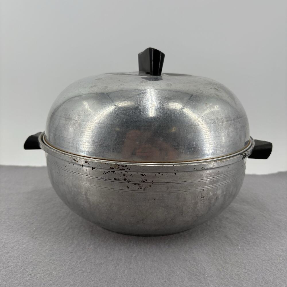 Vintage 3-Piece West Bend Aluminum Bun Warmer Steamer Stove Top Bread Rolls